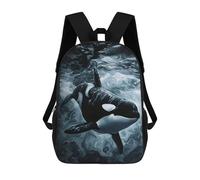 sinyumoney Kids School Backpack 3D Printed Orca in The Ocean Painting 17 Inch Backpack Rucksack Sports Backpacks for Boys And Girls Fashion Knapsack