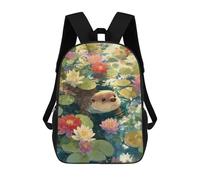 sinyumoney Kids School Backpack 3D Printed Otter in Lily Pond Backpack Rucksack Sports Backpacks For Boys And Girls Fashion Knapsack 17inch