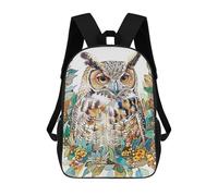 sinyumoney Kids School Backpack 3D Printed Owl Natural Backpack Rucksack Sports Backpacks for Boys And Girls Fashion Knapsack 17inch