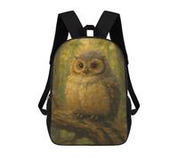 sinyumoney Kids School Backpack 3D Printed Owl Perched on Branch Painting Backpack Rucksack Sports Backpacks For Boys And Girls Fashion Knapsack 17inch