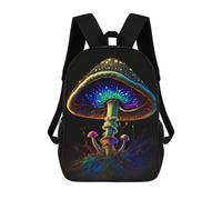 sinyumoney Kids School Backpack 3D Printed Paint Mushroom Backpack Rucksack Sports Backpacks For Boys And Girls Fashion Knapsack 17inch