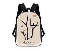 sinyumoney Kids School Backpack 3D Printed Paul Klee Abstract Nature 17 Inch Backpack Rucksack Sports Backpacks for Boys And Girls Fashion Knapsack