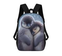 sinyumoney Kids School Backpack 3D Printed Penguin Cuddle Backpack Rucksack Sports Backpacks for Boys And Girls Fashion Knapsack 17inch