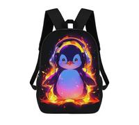 sinyumoney Kids School Backpack 3D Printed Penguin Hot Music Passion Backpack Rucksack Sports Backpacks For Boys And Girls Fashion Knapsack 17inch
