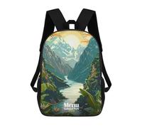 sinyumoney Kids School Backpack 3D Printed Peru National Park Landscape Illustration Backpack Rucksack Sports Backpacks For Boys And Girls Fashion Knapsack 17inch