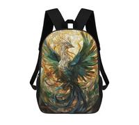 sinyumoney Kids School Backpack 3D Printed Phoenix Stained Glass Art Backpack Rucksack Sports Backpacks For Boys And Girls Fashion Knapsack 17inch