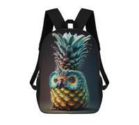 sinyumoney Kids School Backpack 3D Printed Pineapple Owl Portrait Backpack Rucksack Sports Backpacks for Boys And Girls Fashion Knapsack 17inch