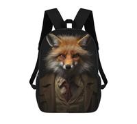 sinyumoney Kids School Backpack 3D Printed Professor Einstein Fox Backpack Rucksack Sports Backpacks for Boys And Girls Fashion Knapsack 17inch