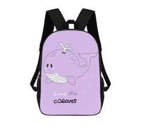 sinyumoney Kids School Backpack 3D Printed Quotes Whale Backpack Rucksack Sports Backpacks For Boys And Girls Fashion Knapsack 17inch