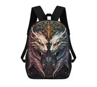 sinyumoney Kids School Backpack 3D Printed Red And Blue Dragons 17 Inch Backpack Rucksack Sports Backpacks for Boys And Girls Fashion Knapsack