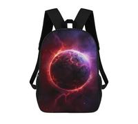 sinyumoney Kids School Backpack 3D Printed Red Lightning Planet Backpack Rucksack Sports Backpacks for Boys And Girls Fashion Knapsack 17inch