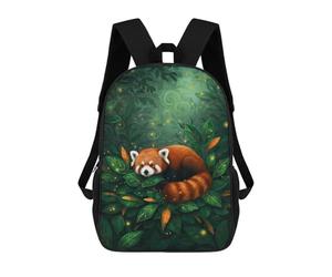 sinyumoney Kids School Backpack 3D Printed Red Panda Resting in Lush Foliage Backpack Rucksack Sports Backpacks For Boys And Girls Fashion Knapsack 17inch
