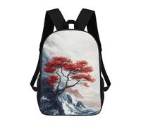 sinyumoney Kids School Backpack 3D Printed Red Tree on Cliffside Backpack Rucksack Sports Backpacks for Boys And Girls Fashion Knapsack 17inch