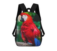 sinyumoney Kids School Backpack 3D Printed Red Yellow And Blue Parrot Backpack Rucksack Sports Backpacks for Boys And Girls Fashion Knapsack 17inch