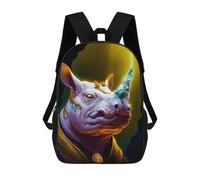 sinyumoney Kids School Backpack 3D Printed Rhino Backpack Rucksack Sports Backpacks For Boys And Girls Fashion Knapsack 17inch