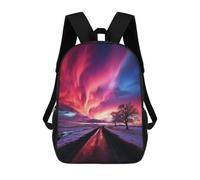 sinyumoney Kids School Backpack 3D Printed Road to Northern Lights Backpack Rucksack Sports Backpacks for Boys And Girls Fashion Knapsack 17inch