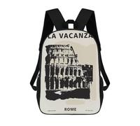 sinyumoney Kids School Backpack 3D Printed Rome Italy Travel Poster 17 Inch Backpack Rucksack Sports Backpacks for Boys And Girls Fashion Knapsack