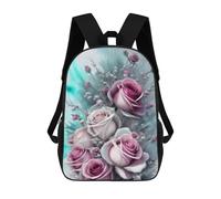 sinyumoney Kids School Backpack 3D Printed Roses Bouquet Wall Art Print 17 Inch Backpack Rucksack Sports Backpacks for Boys And Girls Fashion Knapsack