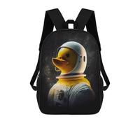 sinyumoney Kids School Backpack 3D Printed Rubber Duck Astronaut Bath Backpack Rucksack Sports Backpacks For Boys And Girls Fashion Knapsack 17inch
