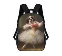 sinyumoney Kids School Backpack 3D Printed Saint Bernard Ballerina Backpack Rucksack Sports Backpacks for Boys And Girls Fashion Knapsack 17inch