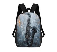 sinyumoney Kids School Backpack 3D Printed Saxophone Painting Backpack Rucksack Sports Backpacks For Boys And Girls Fashion Knapsack 17inch