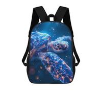 sinyumoney Kids School Backpack 3D Printed Sea Turtle Cosmic Odyssey 17 Inch Backpack Rucksack Sports Backpacks for Boys And Girls Fashion Knapsack