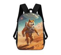 sinyumoney Kids School Backpack 3D Printed Shiba Inu Mars Backpack Rucksack Sports Backpacks for Boys And Girls Fashion Knapsack 17inch