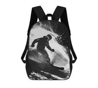 sinyumoney Kids School Backpack 3D Printed Ski Backpack Rucksack Sports Backpacks For Boys And Girls Fashion Knapsack 17inch
