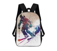 sinyumoney Kids School Backpack 3D Printed Ski Sport Art Backpack Rucksack Sports Backpacks For Boys And Girls Fashion Knapsack 17inch