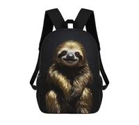 sinyumoney Kids School Backpack 3D Printed Sloth Gold Animal Backpack Rucksack Sports Backpacks For Boys And Girls Fashion Knapsack 17inch