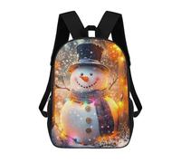 sinyumoney Kids School Backpack 3D Printed Smiling Snowman with Lights Backpack Rucksack Sports Backpacks For Boys And Girls Fashion Knapsack 17inch