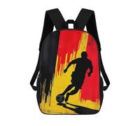 sinyumoney Kids School Backpack 3D Printed Soccer Player Silhouette with Belgium Flag Background Backpack Rucksack Sports Backpacks For Boys And Girls Fashion Knapsack 17inch