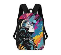 sinyumoney Kids School Backpack 3D Printed Space Collage Pop Art Backpack Rucksack Sports Backpacks for Boys And Girls Fashion Knapsack 17inch