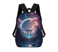 sinyumoney Kids School Backpack 3D Printed Spring Night Backpack Rucksack Sports Backpacks For Boys And Girls Fashion Knapsack 17inch