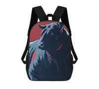 sinyumoney Kids School Backpack 3D Printed Stylized Bull Illustration on Red Background Backpack Rucksack Sports Backpacks For Boys And Girls Fashion Knapsack 17inch