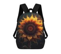 sinyumoney Kids School Backpack 3D Printed Sunflower Embers Fire Backpack Rucksack Sports Backpacks For Boys And Girls Fashion Knapsack 17inch