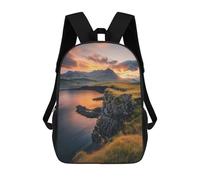 sinyumoney Kids School Backpack 3D Printed Sunset Glow at Snfellsnes Backpack Rucksack Sports Backpacks for Boys And Girls Fashion Knapsack 17inch
