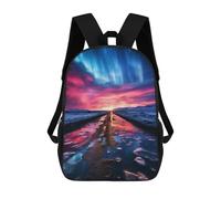 sinyumoney Kids School Backpack 3D Printed Sunset Northern Lights Backpack Rucksack Sports Backpacks For Boys And Girls Fashion Knapsack 17inch