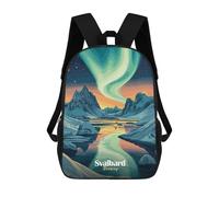 sinyumoney Kids School Backpack 3D Printed Svalbard Aurora Borealis Backpack Rucksack Sports Backpacks for Boys And Girls Fashion Knapsack 17inch