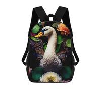 sinyumoney Kids School Backpack 3D Printed Swan Backpack Rucksack Sports Backpacks for Boys And Girls Fashion Knapsack 17inch