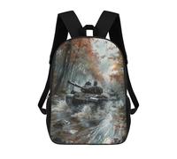 sinyumoney Kids School Backpack 3D Printed Tanks Crossing River Backpack Rucksack Sports Backpacks For Boys And Girls Fashion Knapsack 17inch