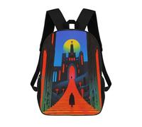 sinyumoney Kids School Backpack 3D Printed The Castle of The King Backpack Rucksack Sports Backpacks For Boys And Girls Fashion Knapsack 17inch