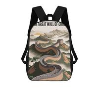 sinyumoney Kids School Backpack 3D Printed The Great Wall of China Illustration Backpack Rucksack Sports Backpacks For Boys And Girls Fashion Knapsack 17inch