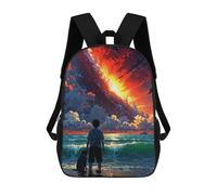 sinyumoney Kids School Backpack 3D Printed The Last Sunset Backpack Rucksack Sports Backpacks for Boys And Girls Fashion Knapsack 17inch