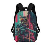 sinyumoney Kids School Backpack 3D Printed The Sniper Cat Backpack Rucksack Sports Backpacks for Boys And Girls Fashion Knapsack 17inch