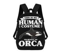 sinyumoney Kids School Backpack 3D Printed This Is My Human Costume Backpack Rucksack Sports Backpacks for Boys And Girls Fashion Knapsack 17inch
