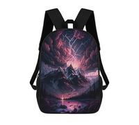 sinyumoney Kids School Backpack 3D Printed Thunderstorm Mountain Landscape -2 17 Inch Backpack Rucksack Sports Backpacks for Boys And Girls Fashion Knapsack