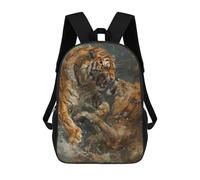 sinyumoney Kids School Backpack 3D Printed Tiger VS Lion Fighting Art Backpack Rucksack Sports Backpacks For Boys And Girls Fashion Knapsack 17inch