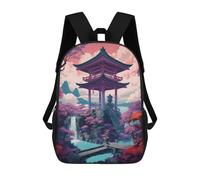 sinyumoney Kids School Backpack 3D Printed Torii Gate in The River Backpack Rucksack Sports Backpacks For Boys And Girls Fashion Knapsack 17inch