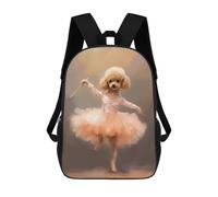 sinyumoney Kids School Backpack 3D Printed Toy Poodle Ballerina Backpack Rucksack Sports Backpacks For Boys And Girls Fashion Knapsack 17inch